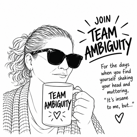 Join Team Ambiguity. For the days when you find yourself shaking your head and muttering, It's insane to me, but...